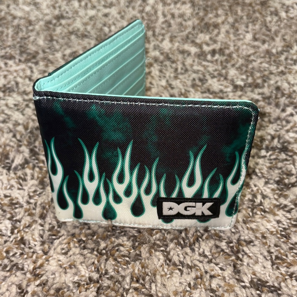 DGK Black and Teal Flame Card Holder